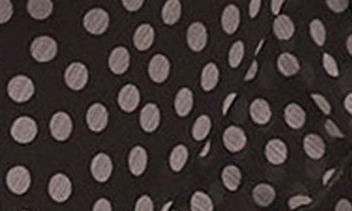 Topshop Polka Dot Ruffle Long Sleeve Chiffon Minidress In Brown