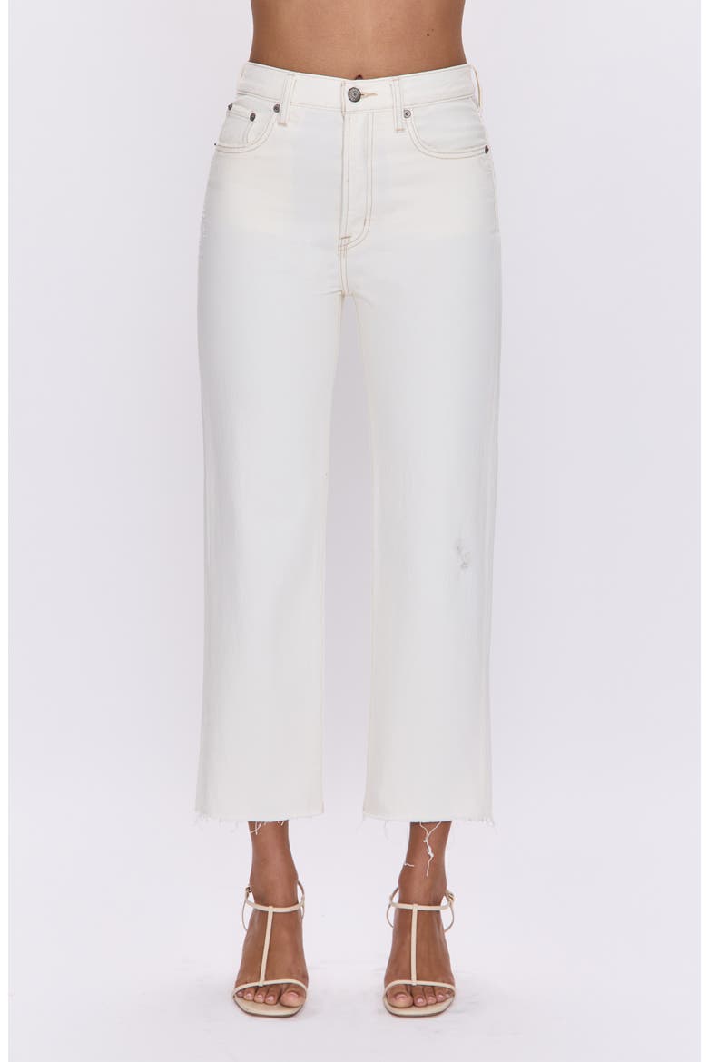 Cassie High Waist Crop Straight Leg Jeans, Main, color, ECRU VINTAGE