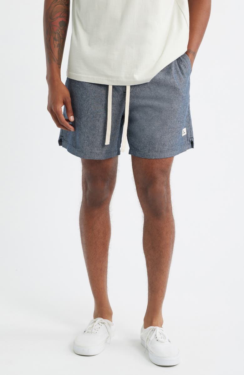 Rip Curl Rico Volley Linen & Cotton Drawstring Shorts, Main, color, Dark Navy