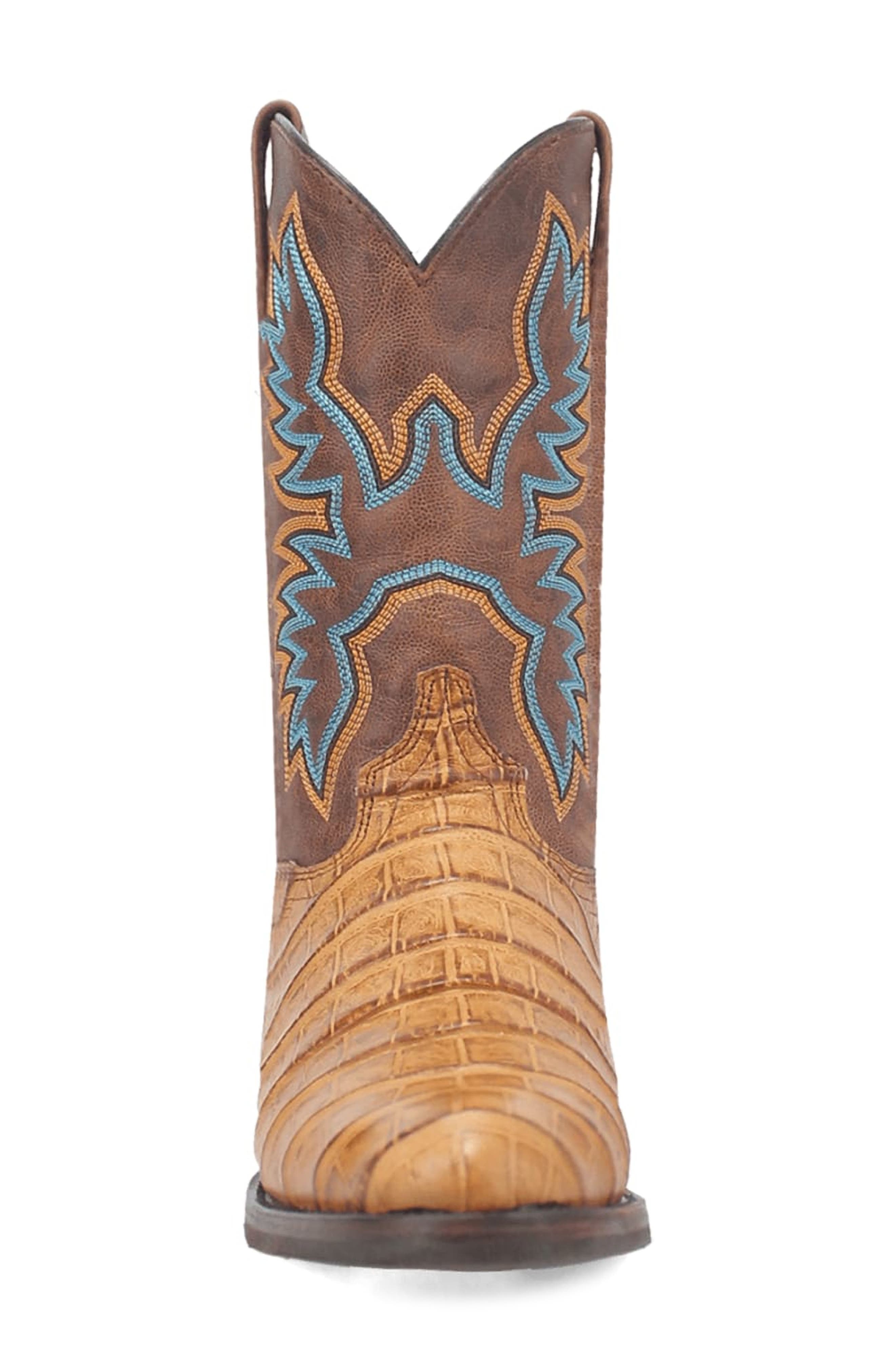 Trail Boss Alligator Embossed Cowboy Boot, Alternate, color, TAN