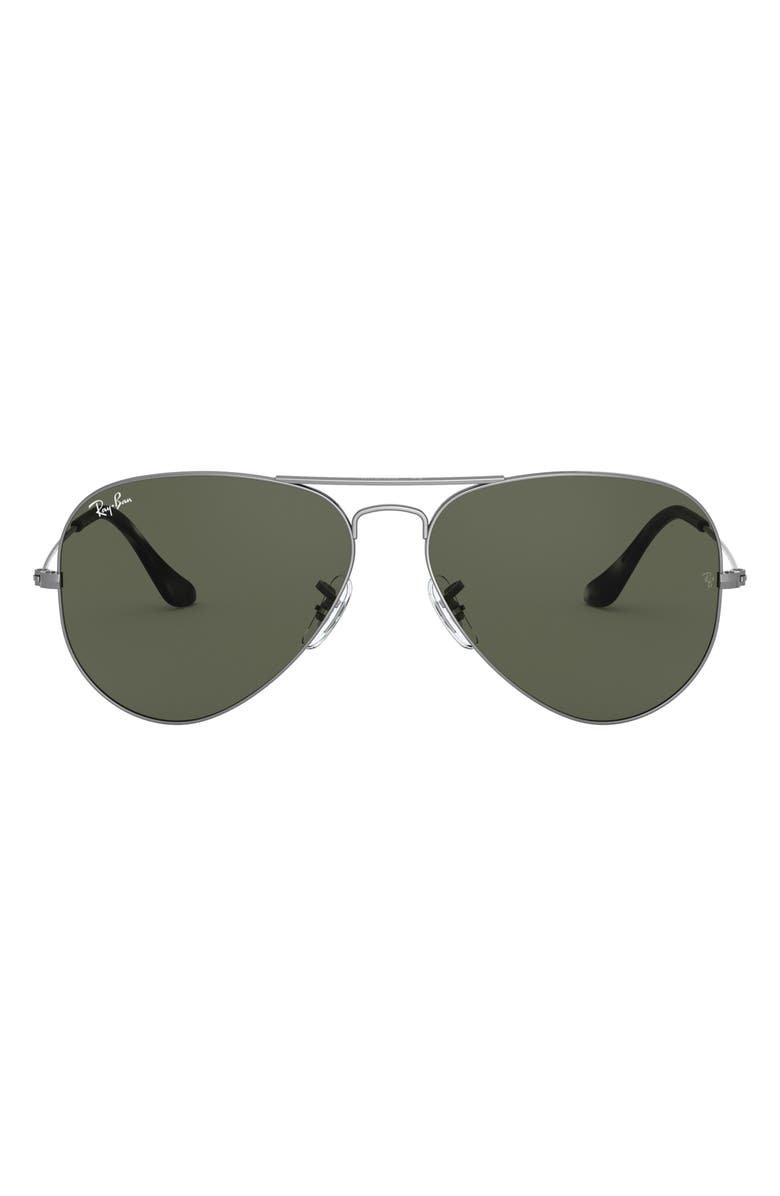 Ray-Ban Large Original 62mm Aviator Sunglasses, Main, color, Trans Grey