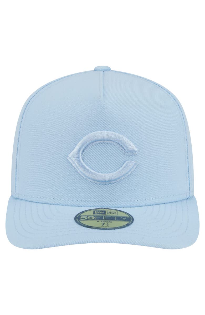 New Era Men's New Era  Light Blue Cincinnati Reds Color Pack A-Frame 59FIFTY Fitted Hat, Alternate, color, 