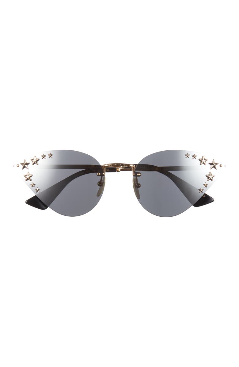Gucci 64mm Cat Eye Sunglasses, Main, color, Gold Gold Silver