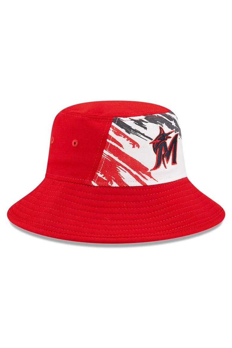Men's New Era Red Miami Marlins 2022 4th of July Bucket Hat, Alternate, color, Red