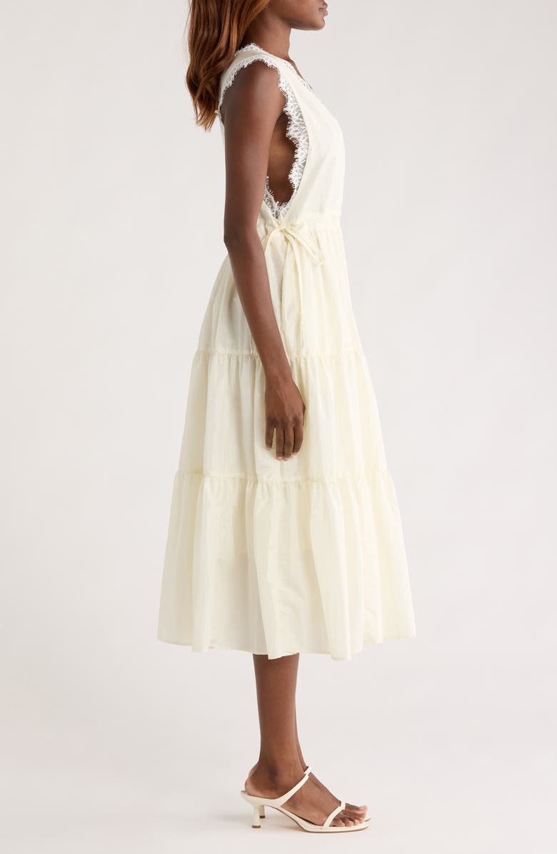 MELLODAY Lace Detail Tiered Dress, Alternate, color, White