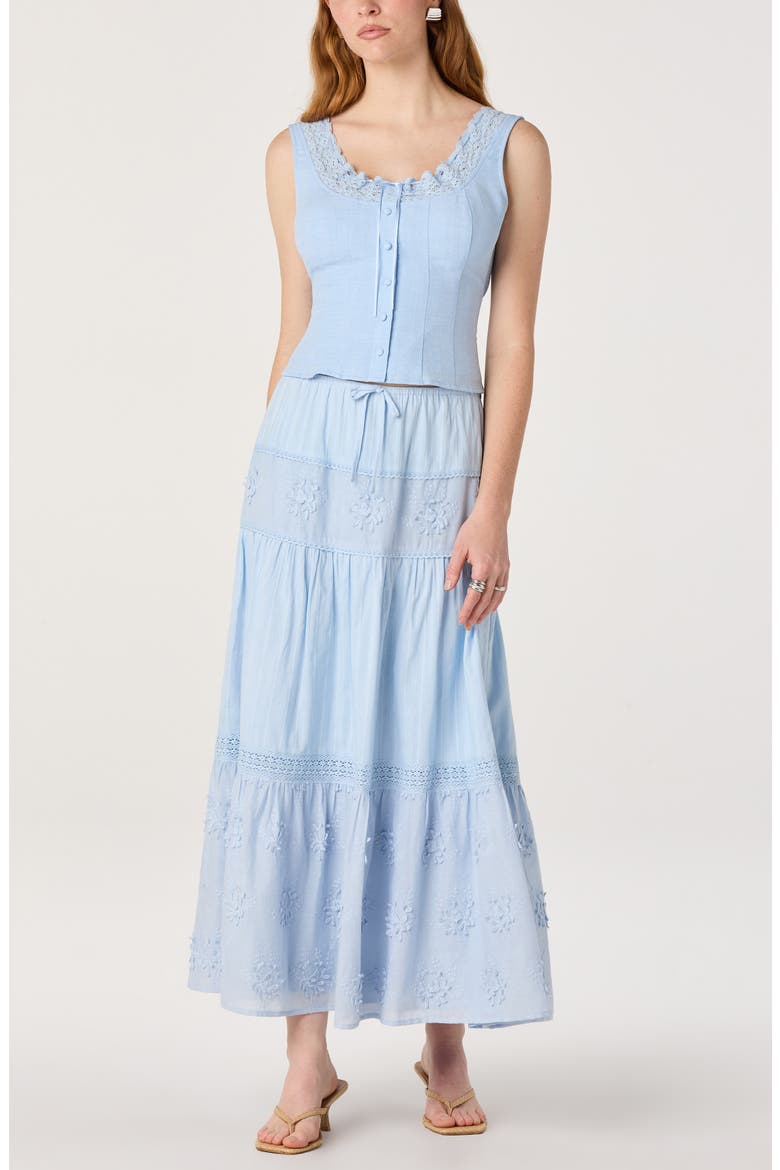 Victoria Lace Trim Sleeveless Top, Alternate, color, LIGHT BLUE
