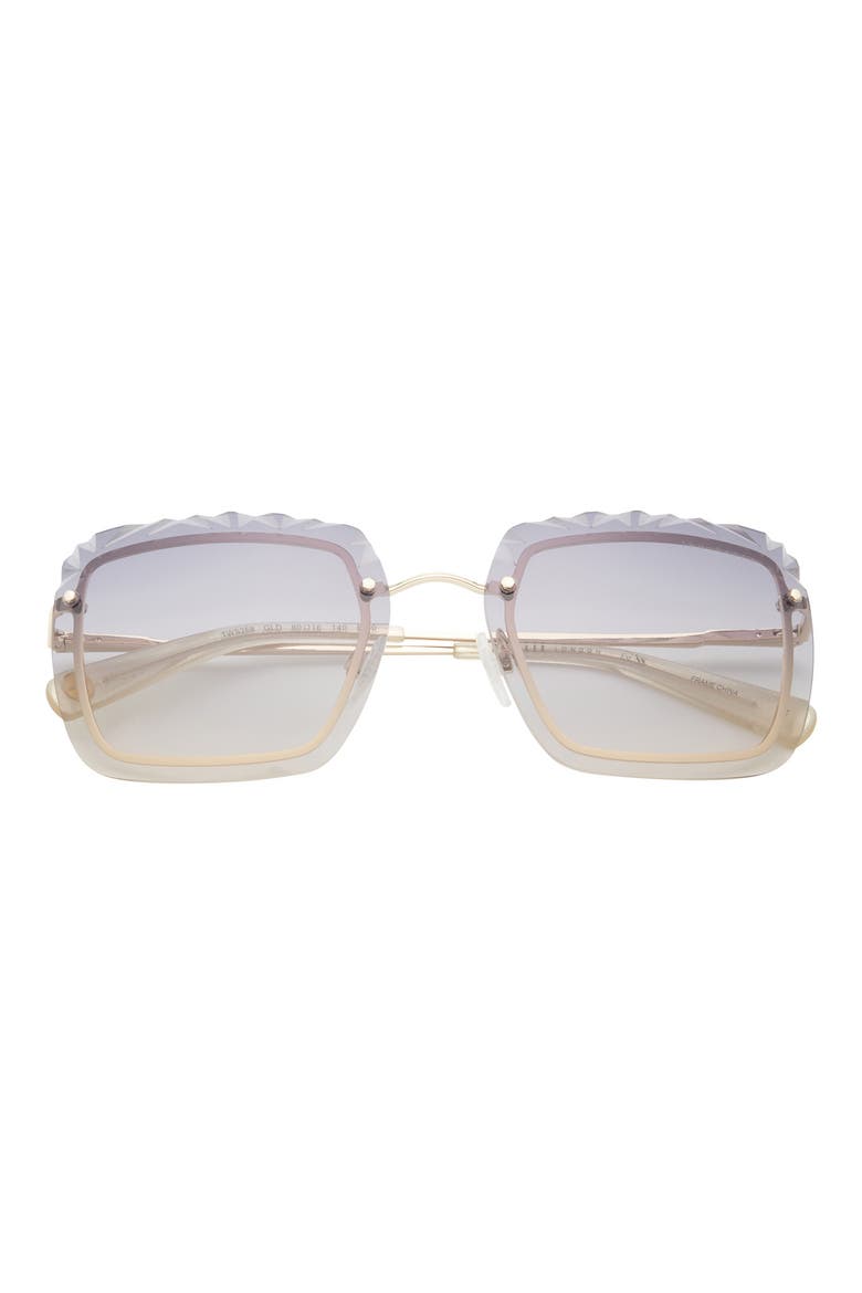 60mm Rimless Square Sunglasses, Main, color, GOLD