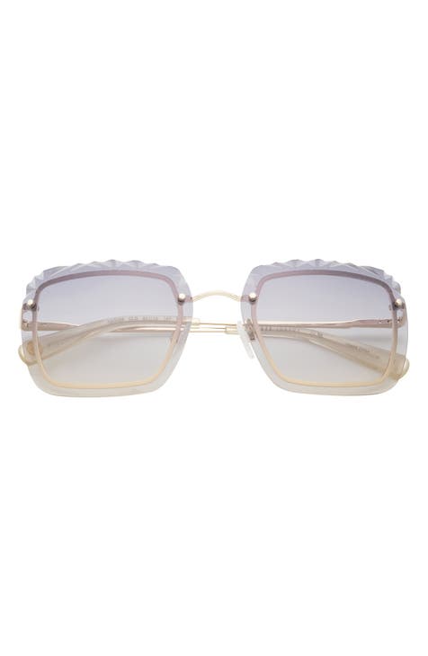 60mm Rimless Square Sunglasses