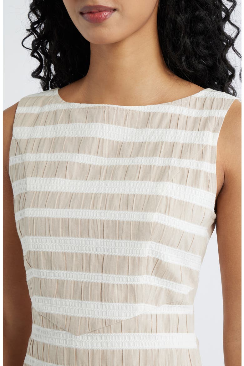 Leah Stripe Sleeveless Minidress, Alternate, color, OATMEAL/ WHITE