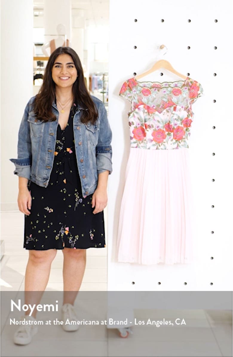 Lydie Floral Embroidered Cocktail Dress, sales video thumbnail