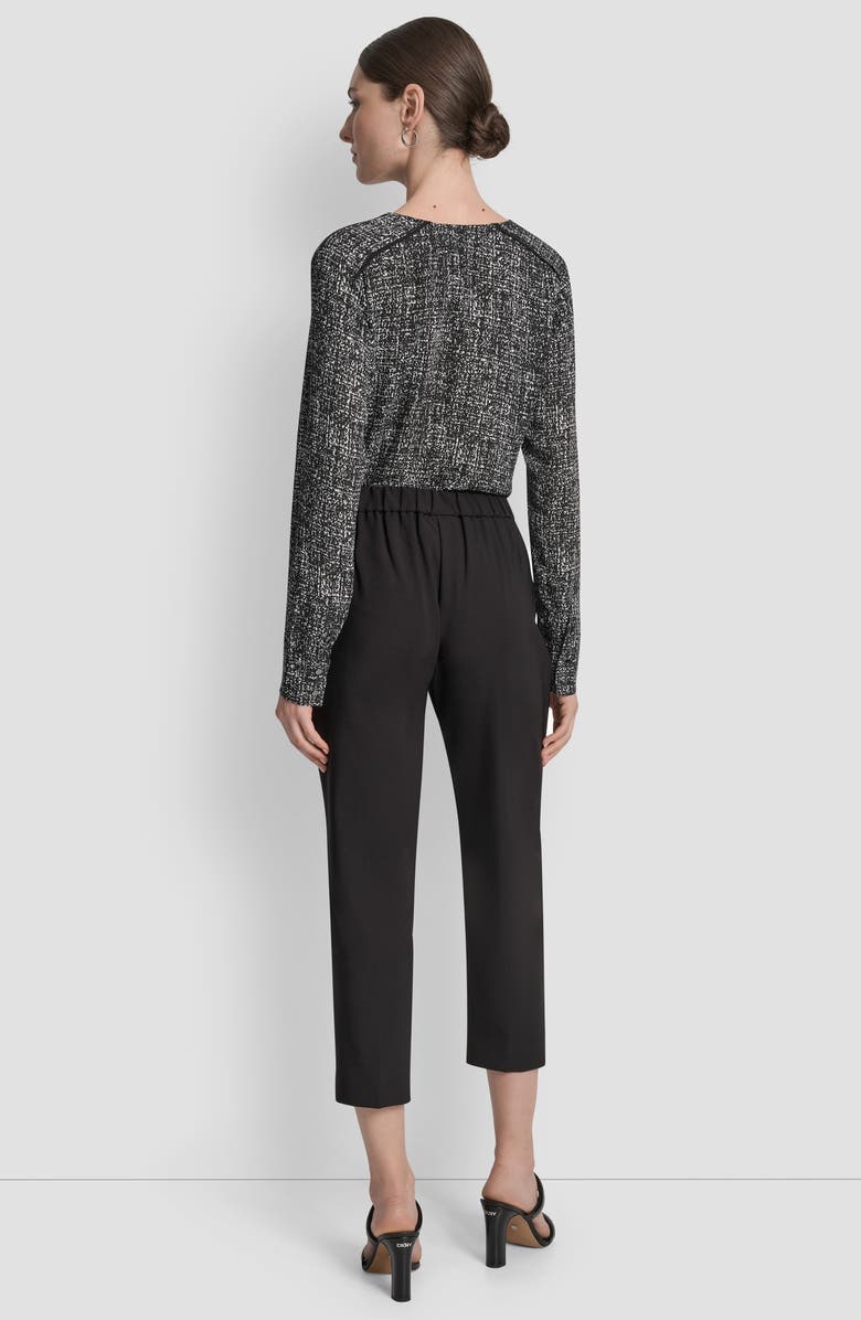 DKNY Straight Leg Ankle Length Pants, Alternate, color, Black