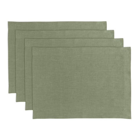Linen Placemats Set of 4, 14 x 19 Inch for Dining Table, Holiday and Everyday Table Decor - Fete