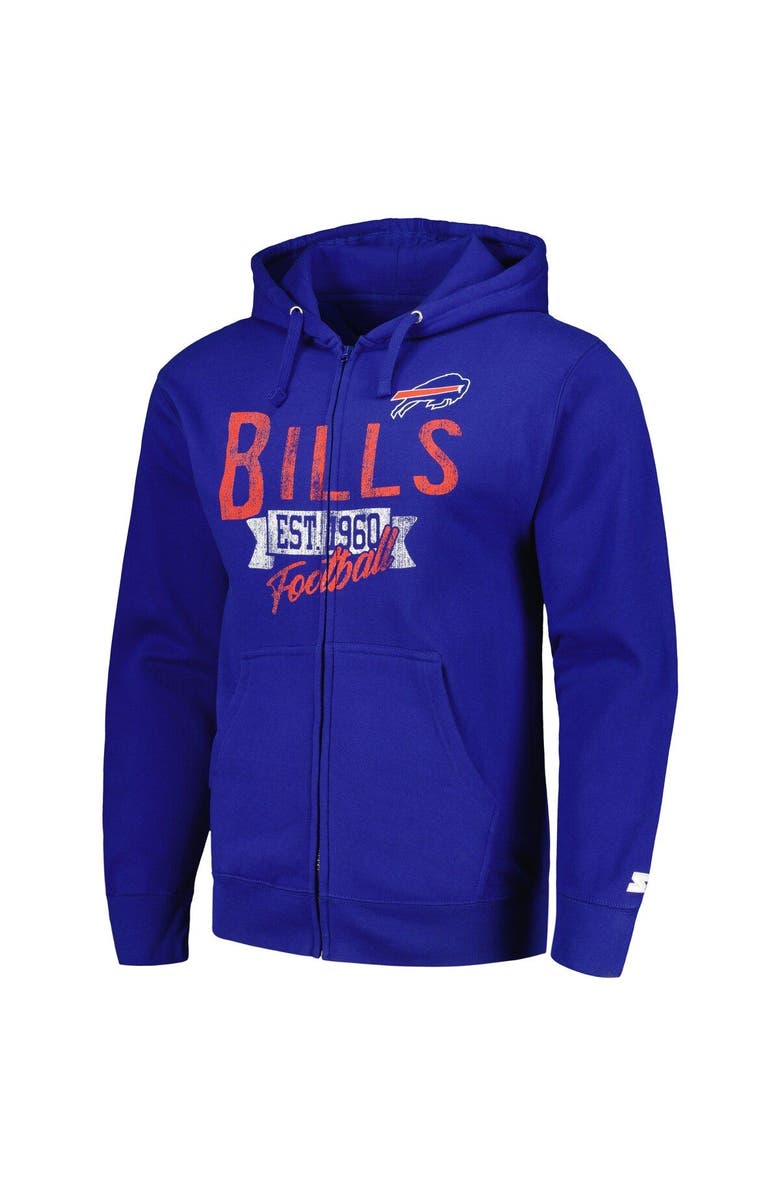 STARTER Men's Starter Royal Buffalo Bills Domestic Post Season Full-Zip Hoodie, Alternate, color, 