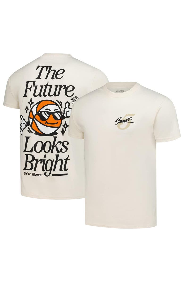 KUR8TED Unisex Angel Reese Cream Chicago Sky The Future Looks Bright T-Shirt, Main, color, Cream