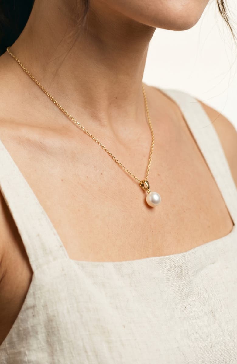ARGENTO VIVO Faux Pearl Pendant Necklace, Alternate, color, Gold