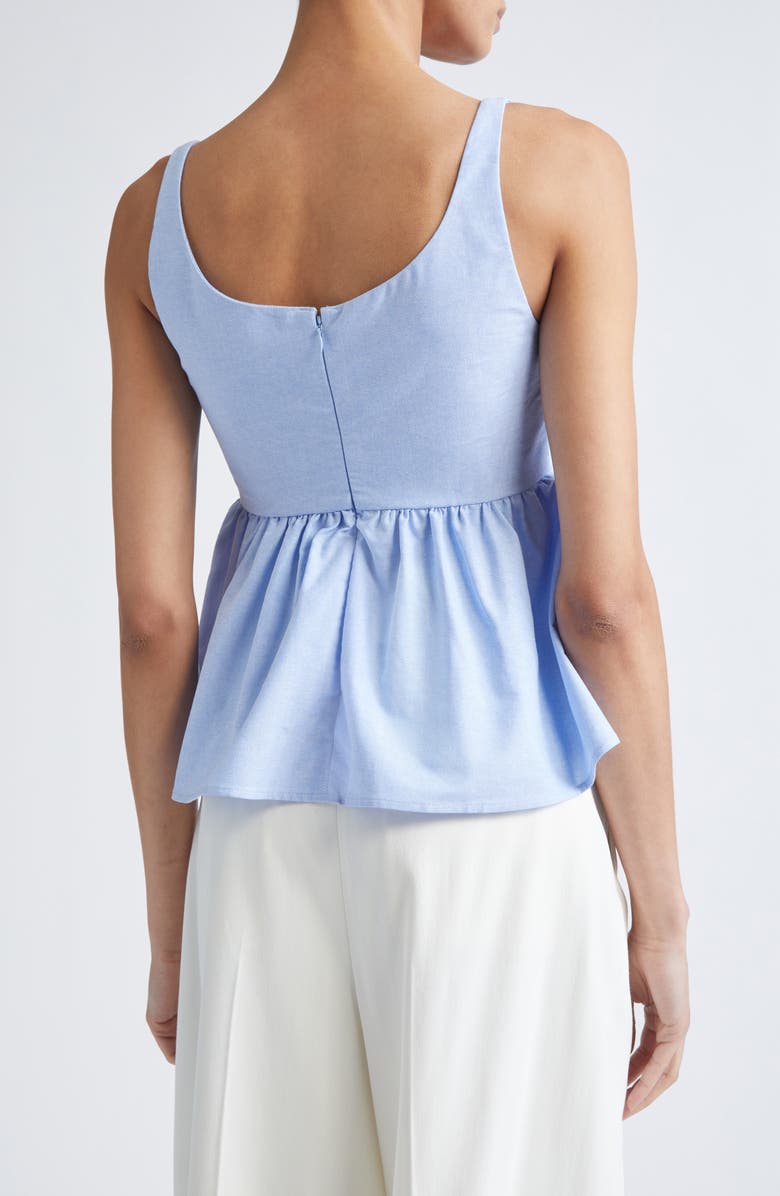 Stine Goya 3D Flower Sleeveless Organic Cotton Peplum Top, Alternate, color, Brunnera Blue