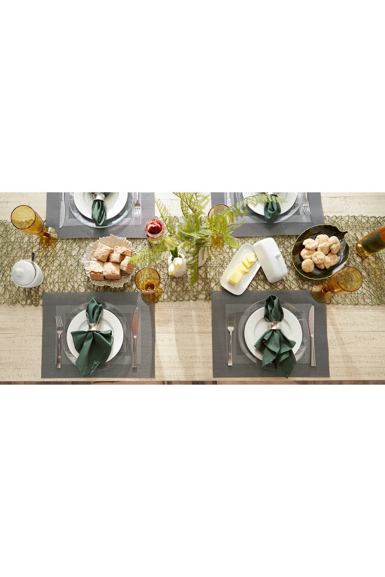PVC Double frame Placemat Set/6, Alternate, color, Gray