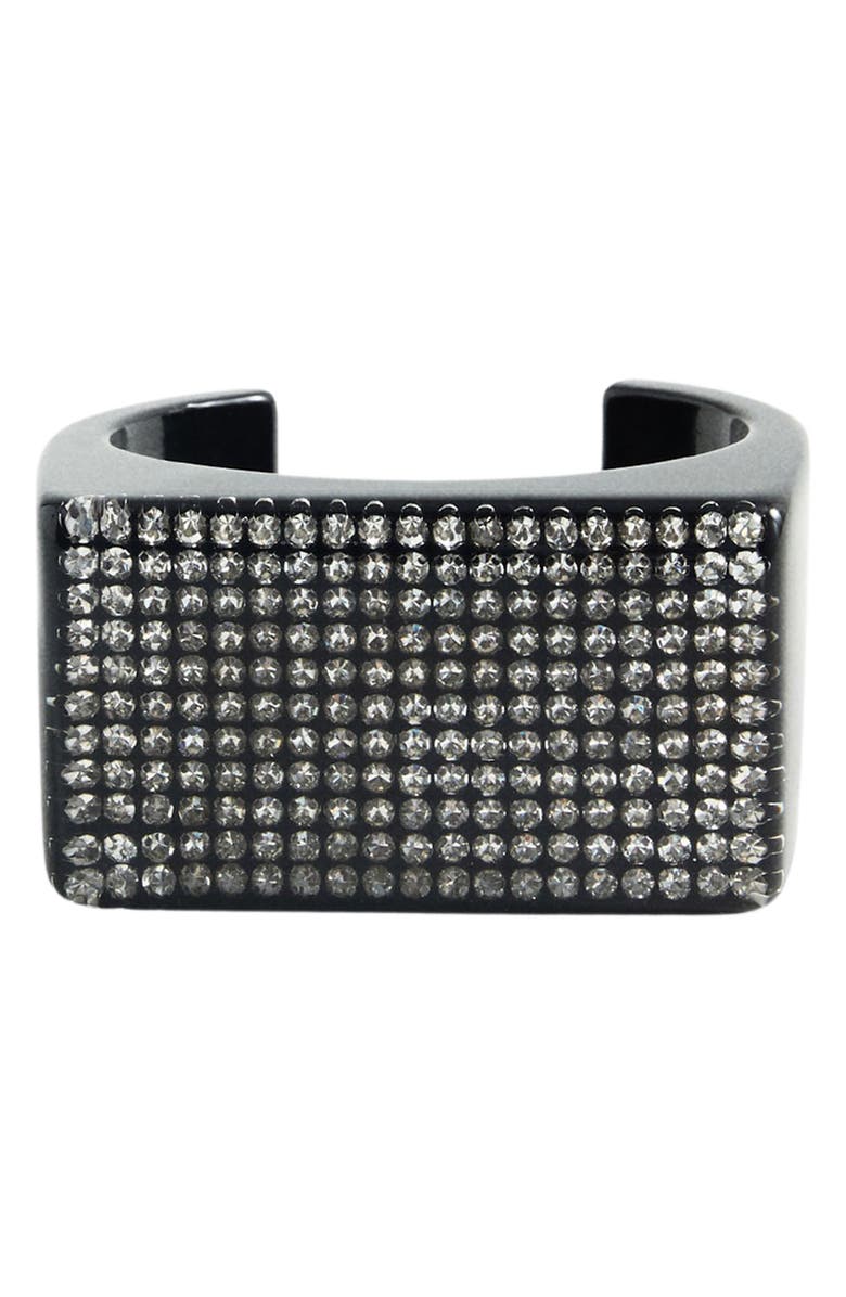 MANGO Pavé Crystal Square Cuff Bracelet, Main, color,