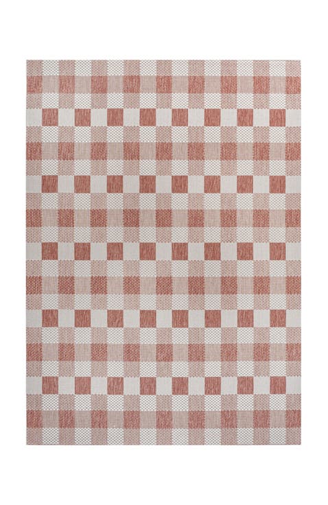 Darcy Traditional Geometric Bold Gingham Indoor/Outdoor Area Rug