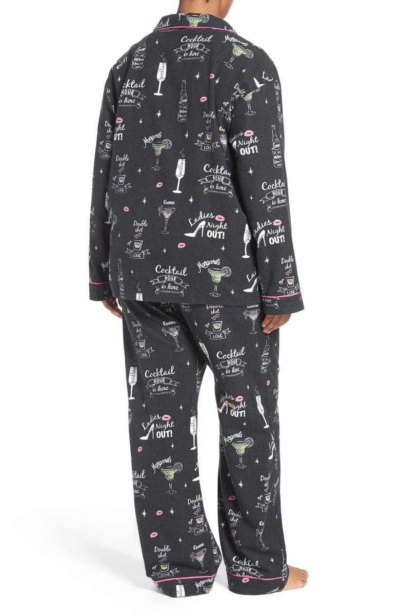 PJ Salvage Print Flannel Pajamas, Alternate, color,