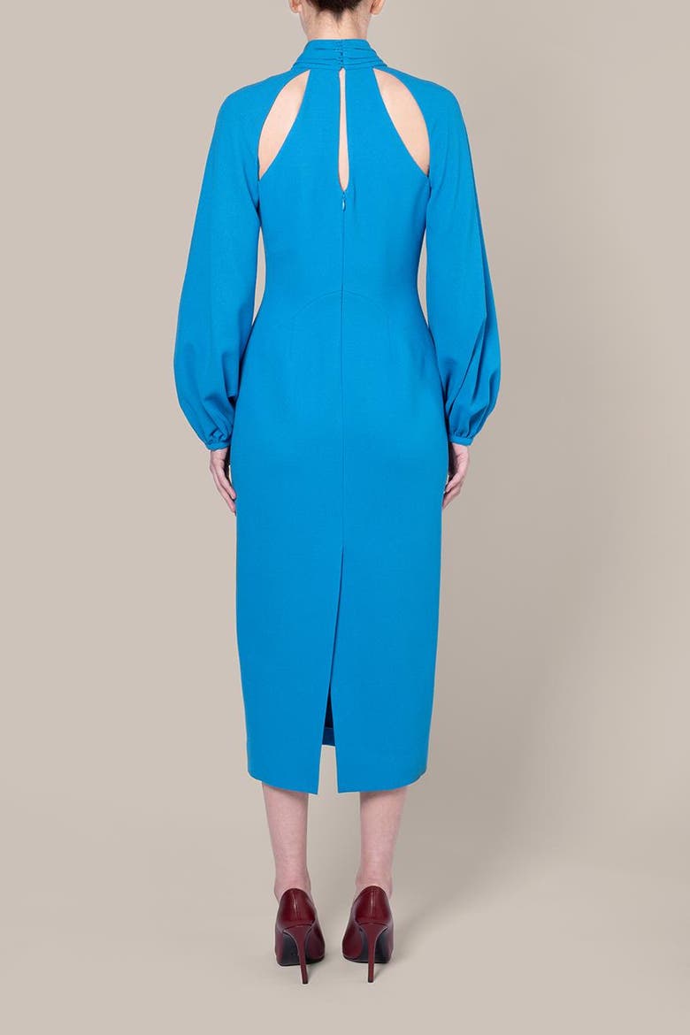 Rima Long Sleeve Fitted Midi Dress, Alternate, color, 53turquiose