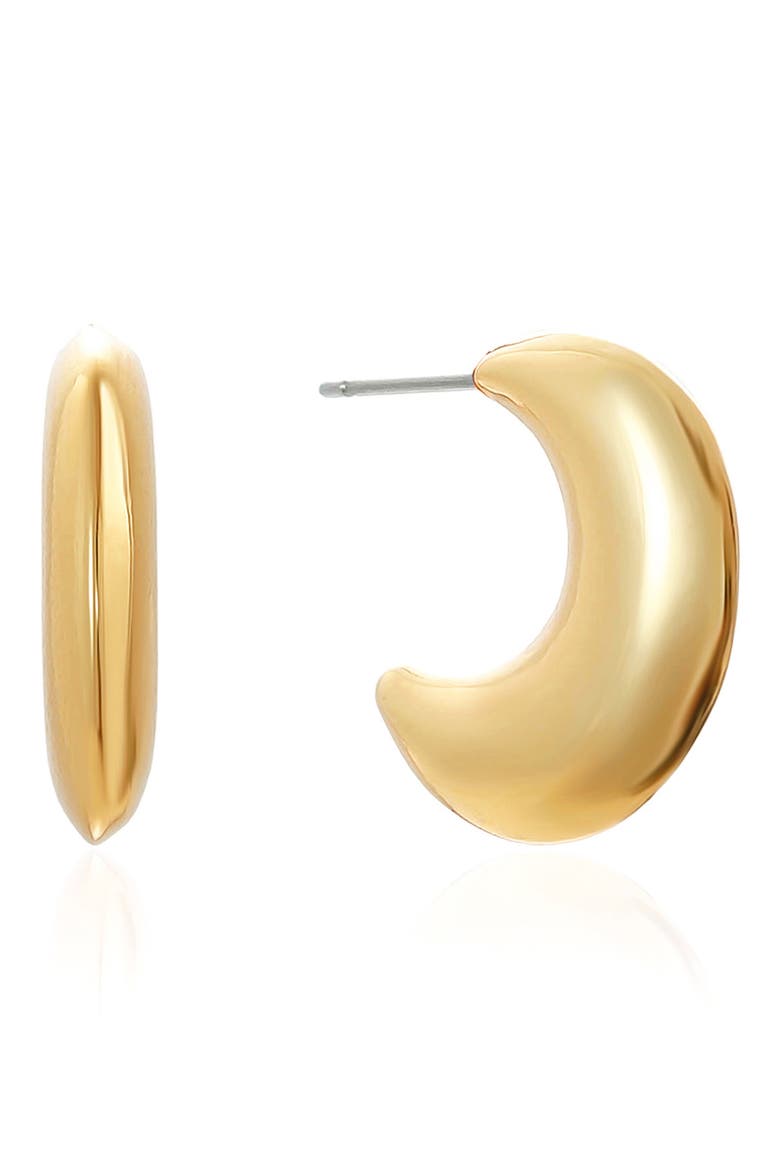 Half Moon Hoop Earrings, Main, color, GOLD