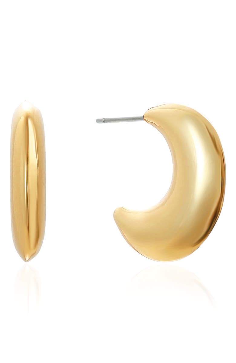 Ettika Half Moon Hoop Earrings, Main, color, Gold