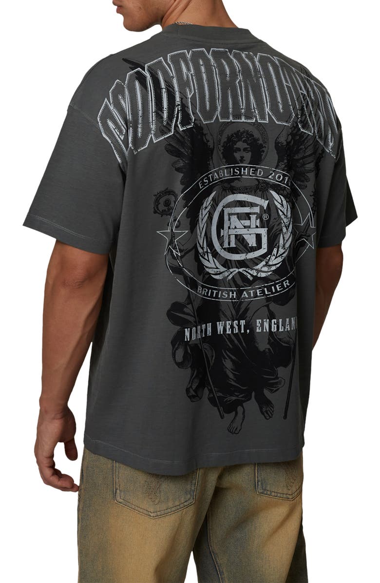 Good For Nothing College Angel Slub T-Shirt, Alternate, color, Grey