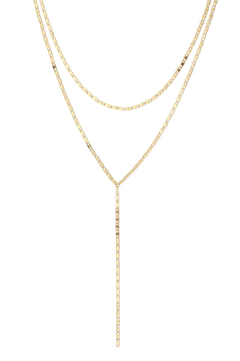 18k Gold Plated Layered Y-Necklace, Main, color, GOLD
