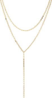 Adornia 18k Gold Plated Layered Y-Necklace
