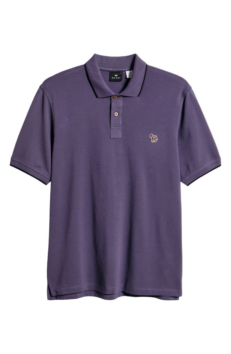 PS Paul Smith Zebra Organic Cotton Piqué Polo, Alternate, color, Dark Violet