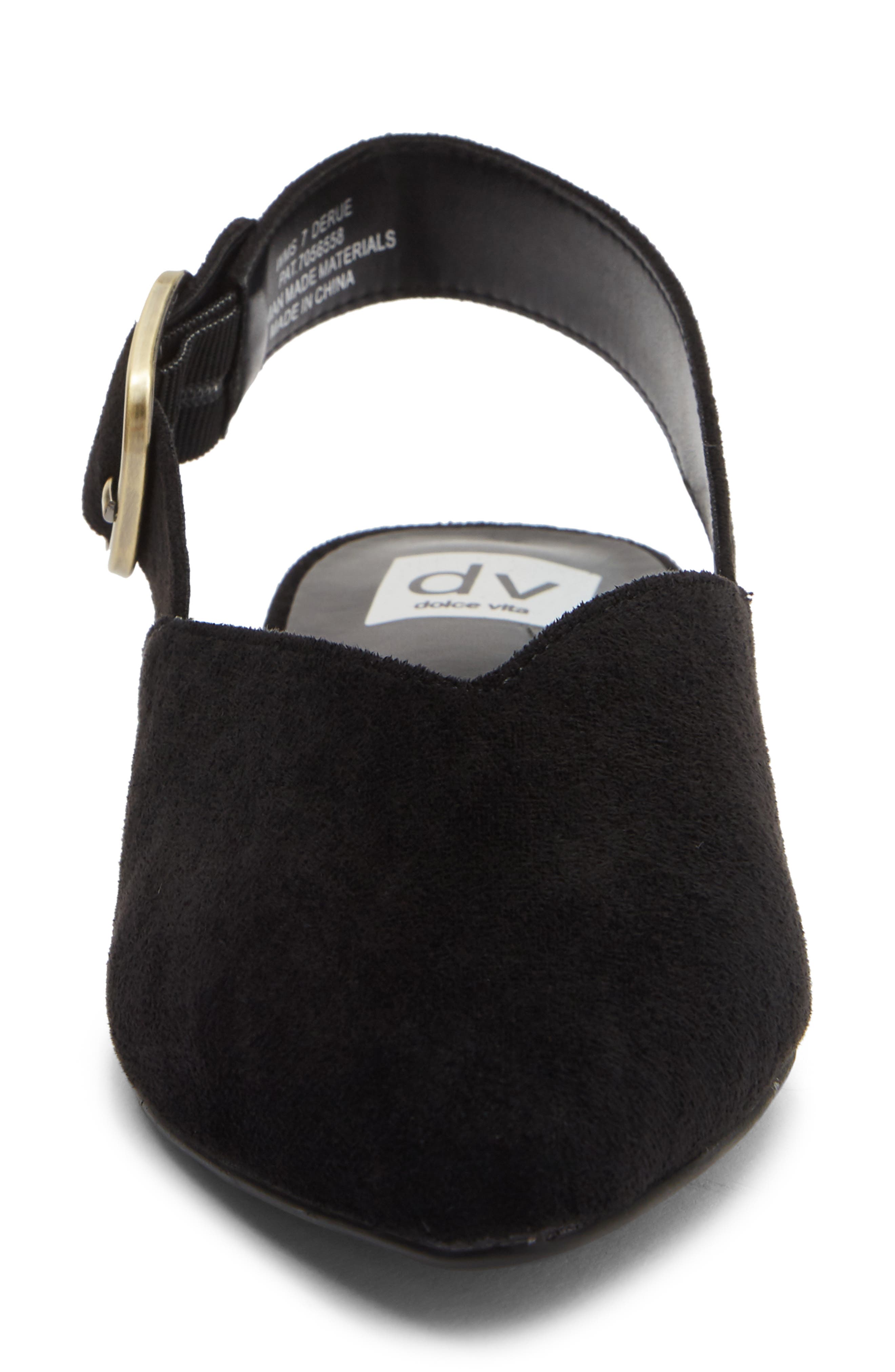 Derue Slingback Flat, Alternate, color, BLACK