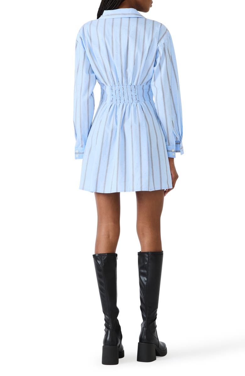 Steve Madden Ariany Smocked Long Sleeve Shirtdress, Alternate, color, Estate Blue