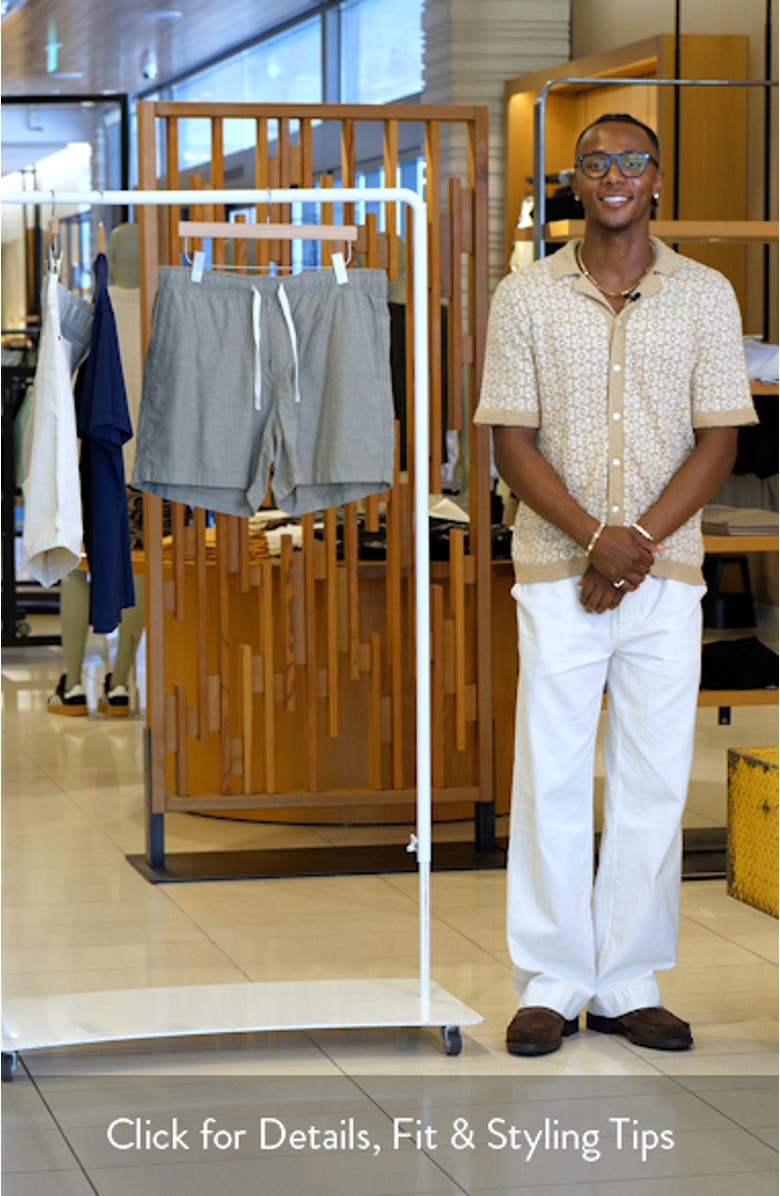 Nomad Drawstring Cotton & Linen Shorts, sales video thumbnail