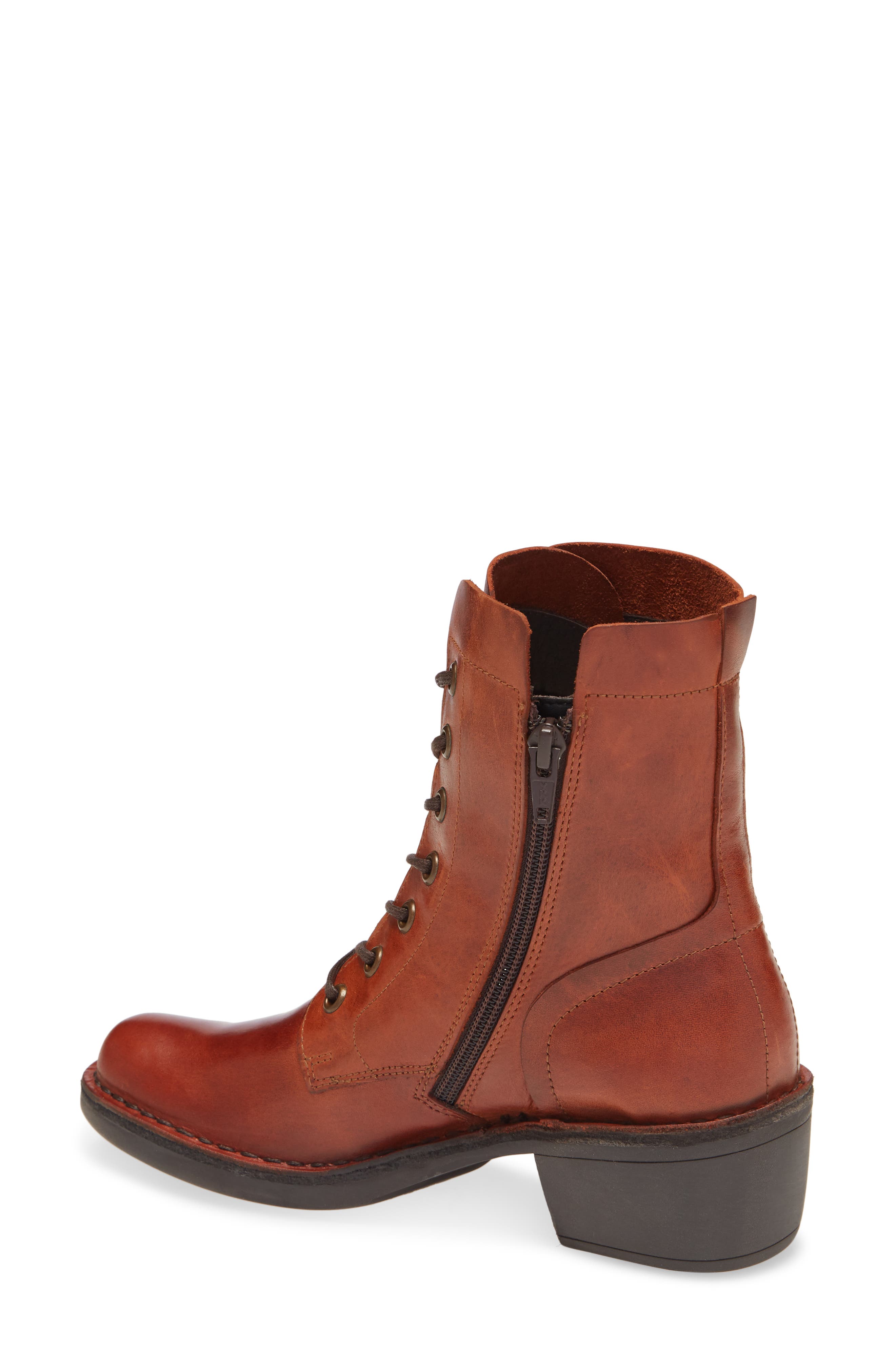 Milu Lace-Up Leather Boot, Alternate, color, BRICK LEATHER