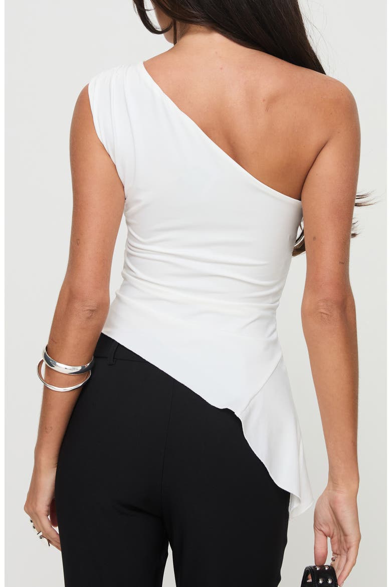 Vulnerable One-Shoulder Asymmetric Top, Alternate, color, WHITE
