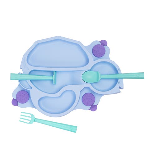 Turtle Theme Divided Suction Training Plate and Utensils for Kids and Toddlers