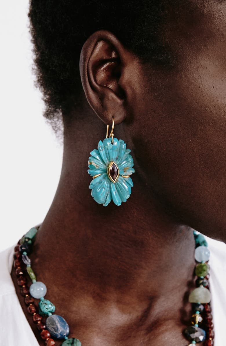 Chan Luu Turquoise Magnolia Earrings, Alternate, color, Turquoise Mix