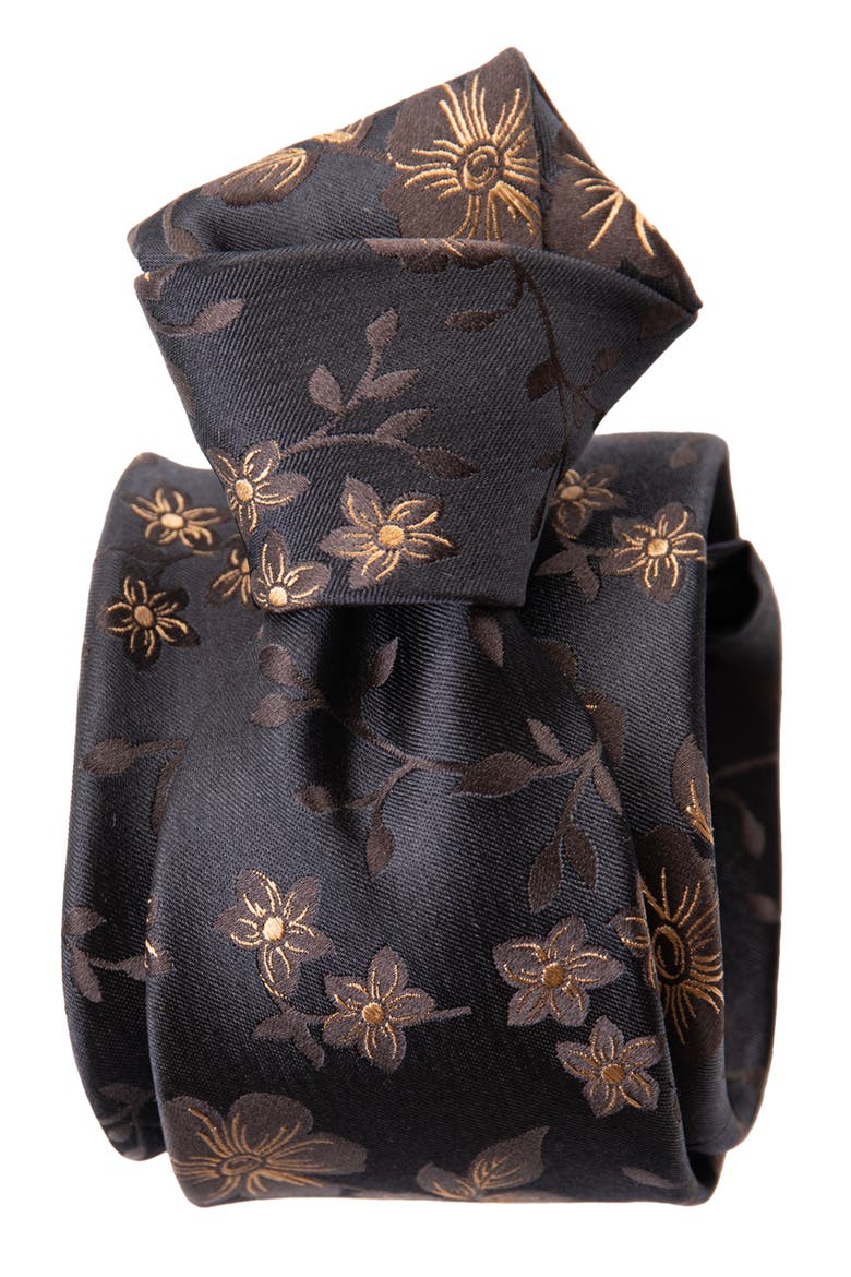 Silvio - Silk Jacquard Tie for Men, Alternate, color, Black
