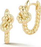 SPHERA MILANO Twisted Knot Huggie Hoop Earrings