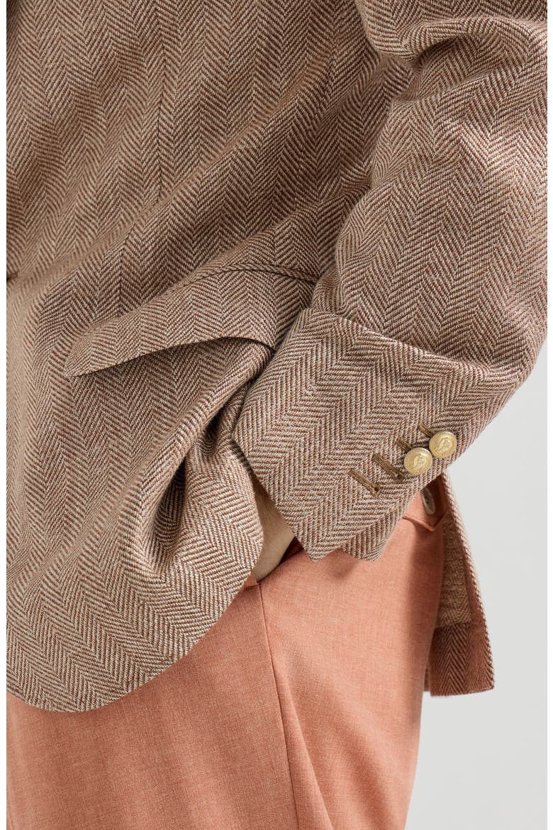 Chevron deconstructed blazer, Alternate, color, Apricot