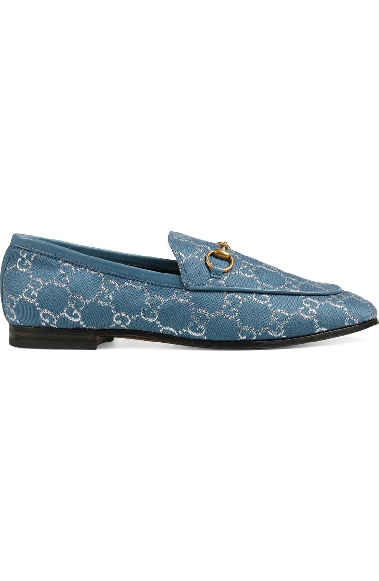 Gucci New Jordaan Metallic GG Loafer, Alternate, color,