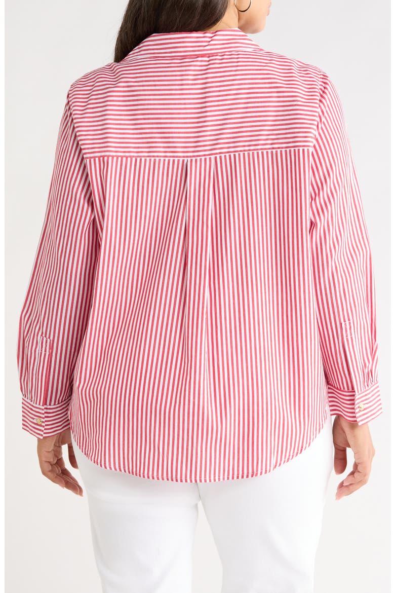 Bentley Stripe Cotton Button-Up Shirt, Alternate, color, RED TIGER