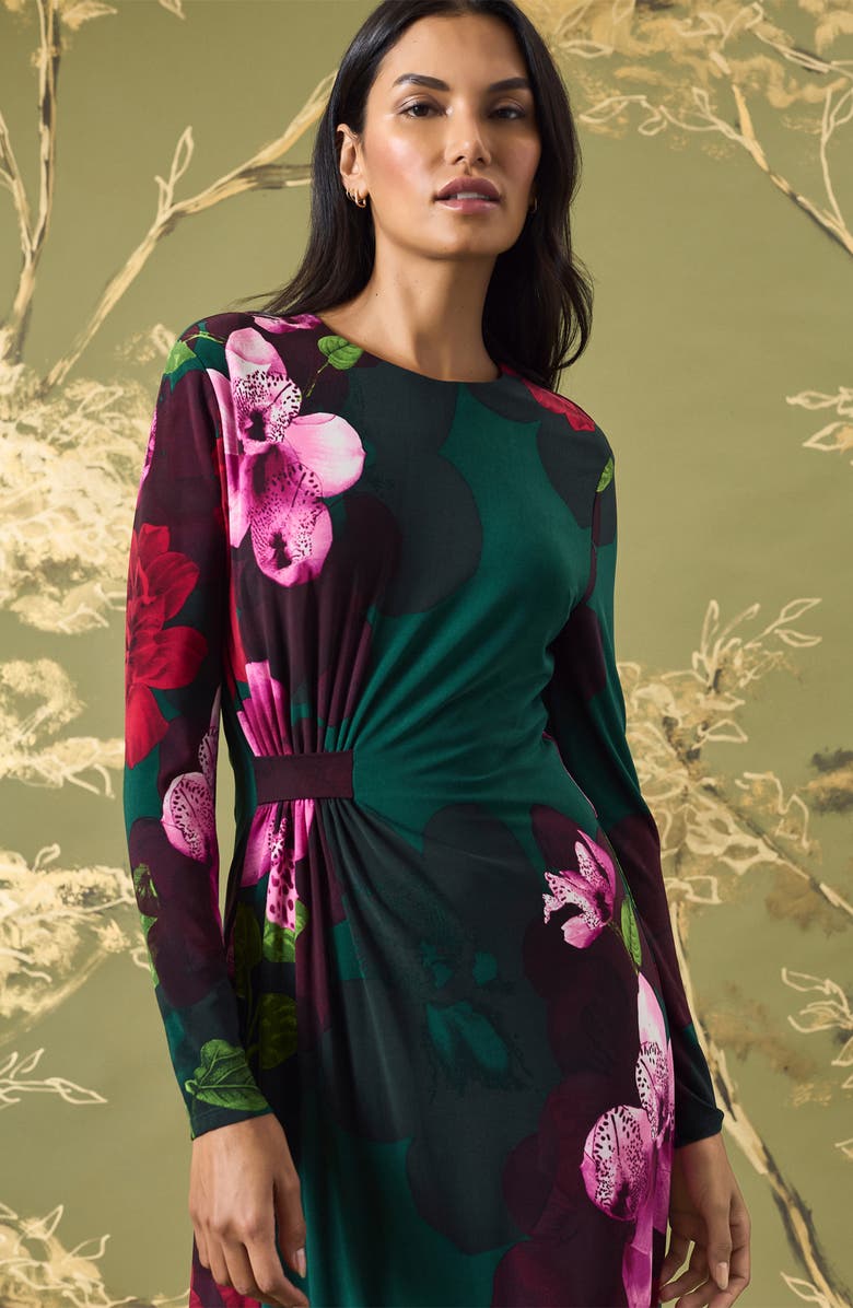 Maggy London Floral Print Long Sleeve Maxi Dress, Alternate, color, 