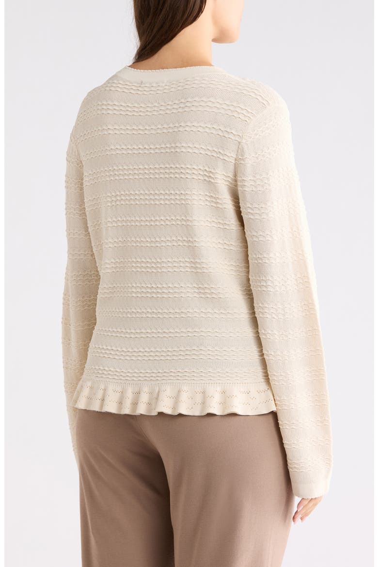Crewneck Button Front Cardigan, Alternate, color, CREAM