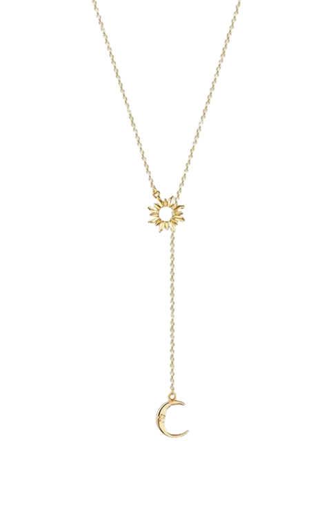 Sun and Moon Lariat Necklace