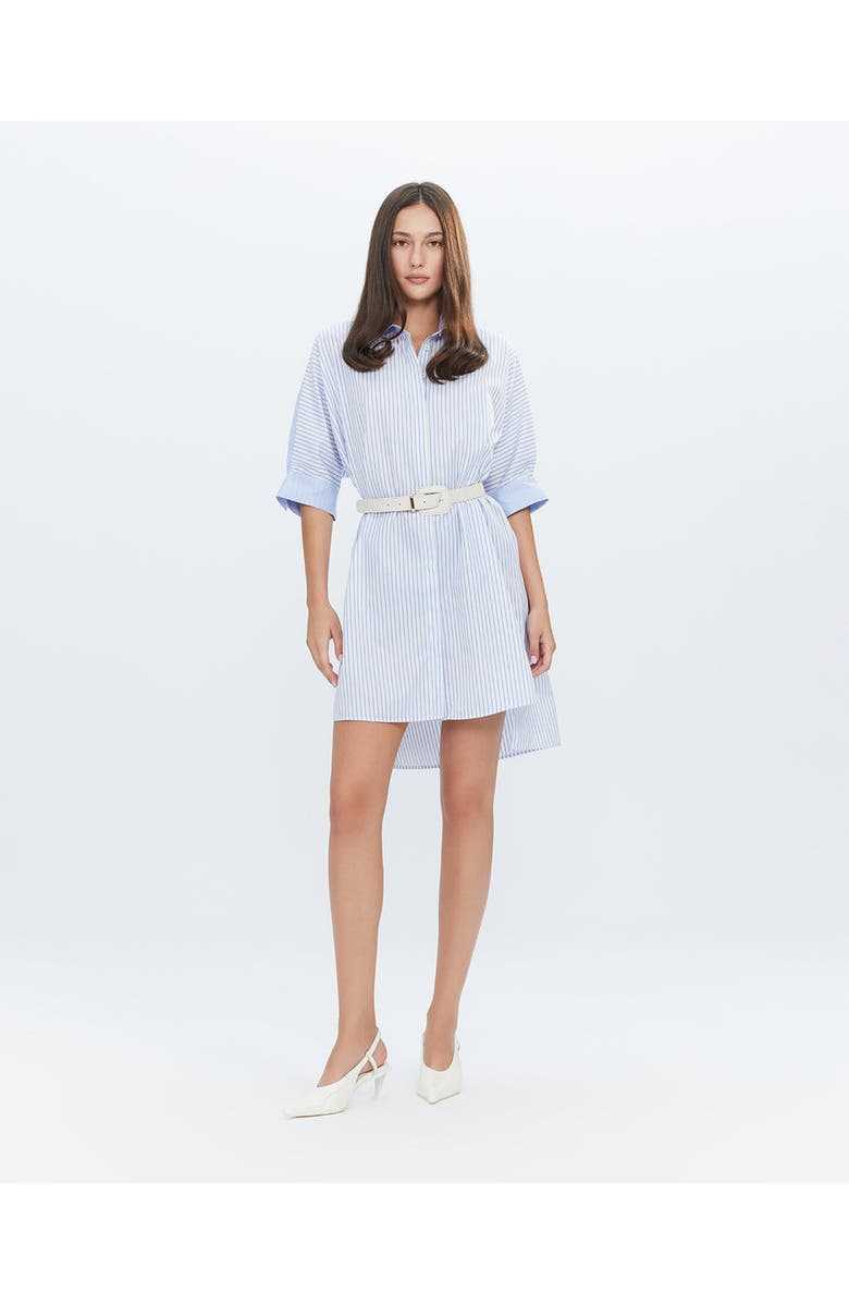 THEO The Label Echo Back Button Dolman Dress, Alternate, color, Sky Blue