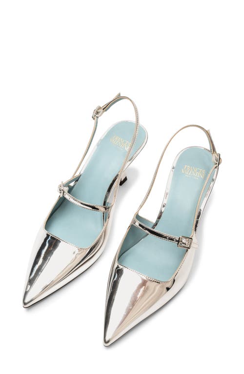 Frances Valentine Vivi Pointed Toe Slingback Pump In Silver