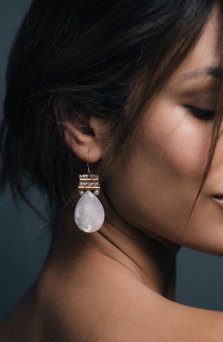 Freya Rose Pearl and Mother of Pearl Pear Drops, Alternate, color, 