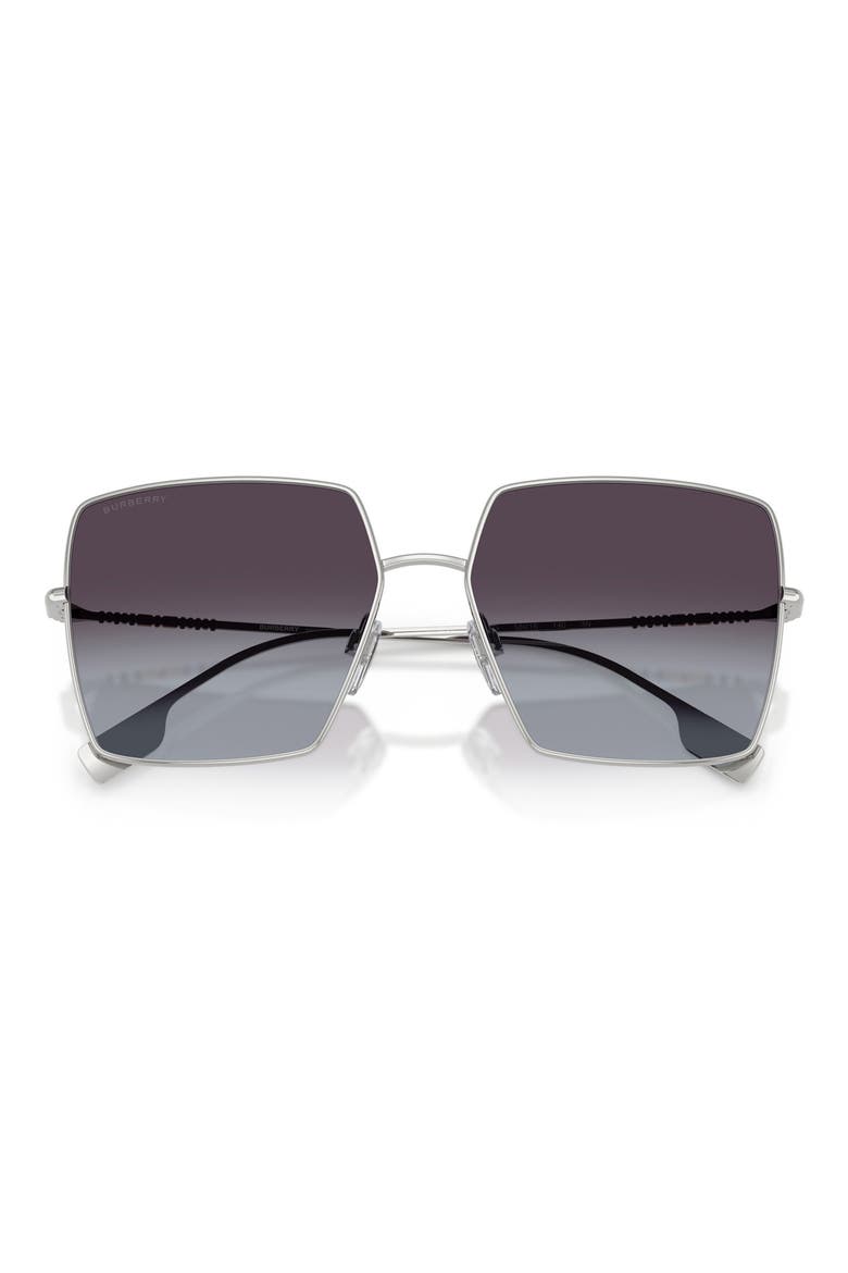 58mm Gradient Square Sunglasses, Alternate, color, SILVER/GREY GRADIENT